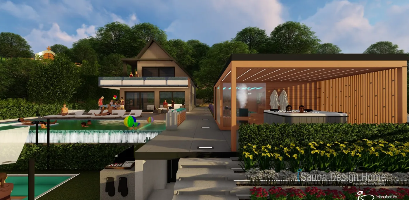 Sauna domeček s vířivkou