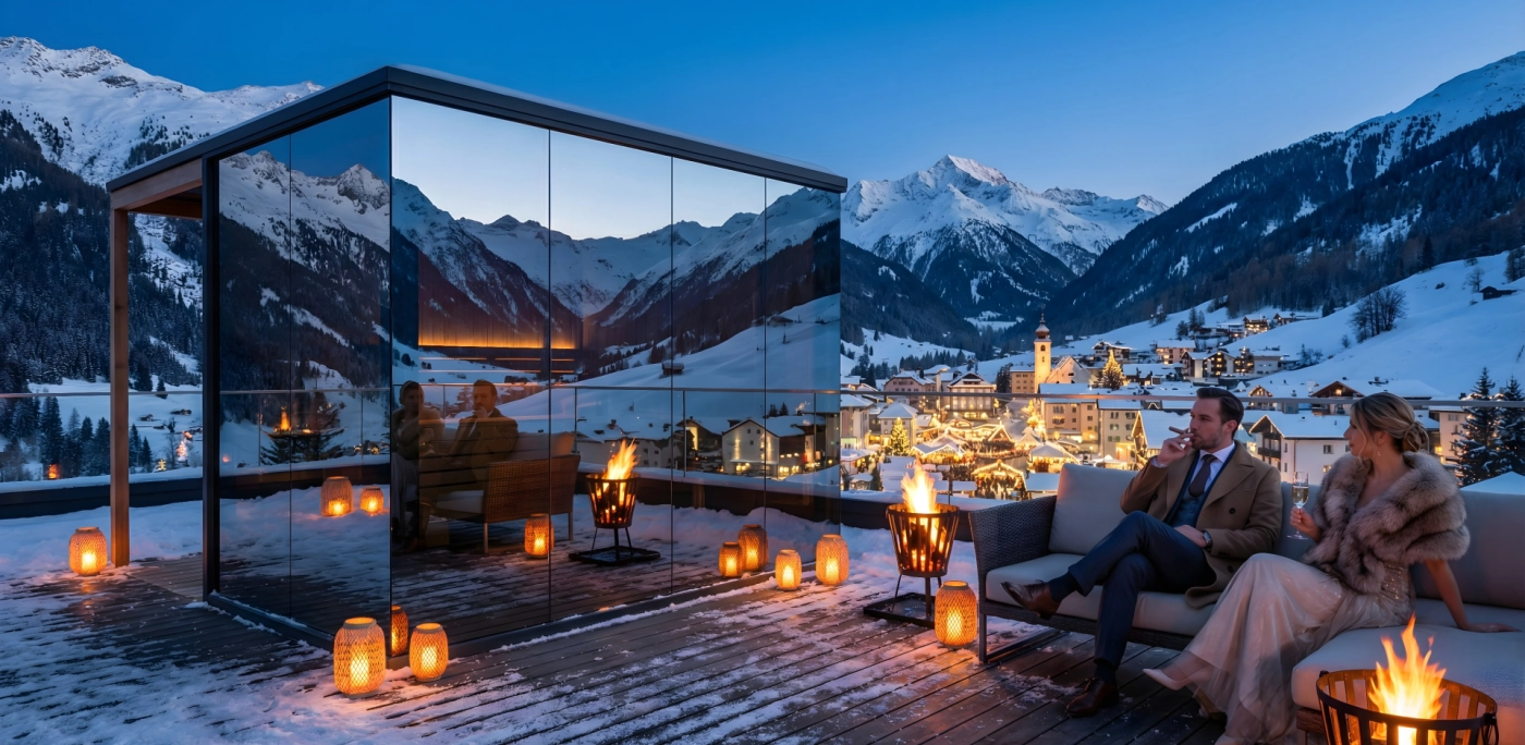 Večerná atmosféra sauny