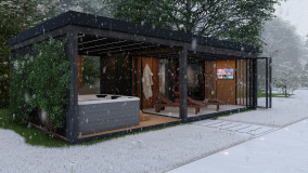 Luxusní saunový domek a vířivka v zahradě