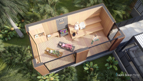 návrh venkovní sauny